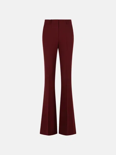 Sportmax Virgin Wool Wine Trousers In Burgundy