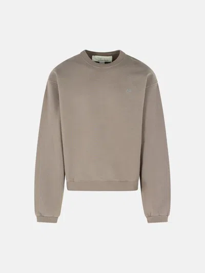 Erl Taupe Cotton Sweatshirt In Brown