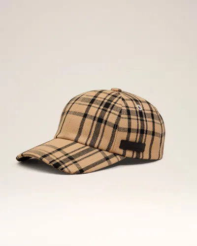 Ami Alexandre Mattiussi Brown Wool Checked Patch Cap Brown In Brown
