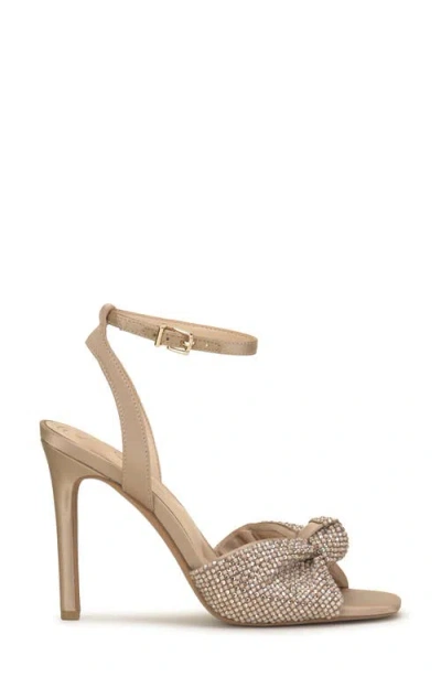 Jessica Simpson Ohela Sandal Women Champagne Knotted Vamp Ankle Strap Gal1878 In Gold