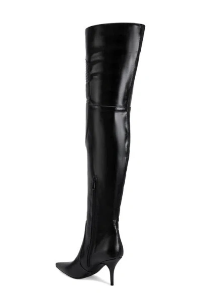Azalea Wang Tiernan Pointed Toe Thigh High Boot In Black