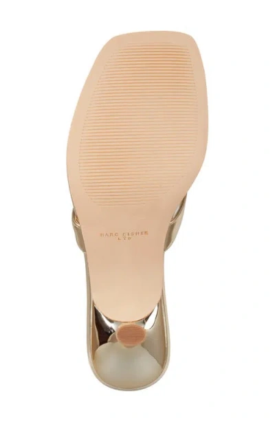 Marc Fisher Ltd Amele Metallic Kitten Thong Slide Sandals In Gold