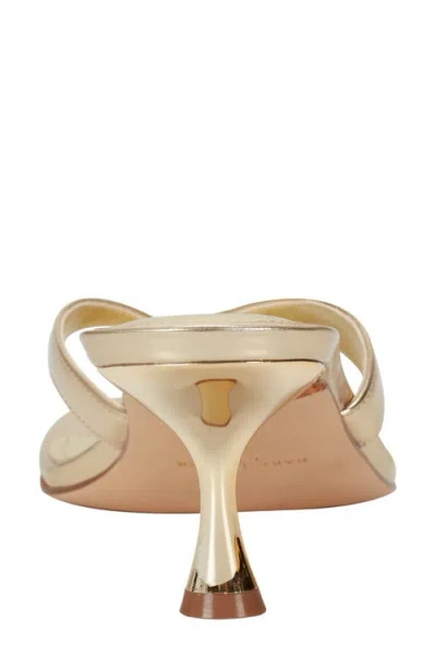 Marc Fisher Ltd Amele Metallic Kitten Thong Slide Sandals In Gold