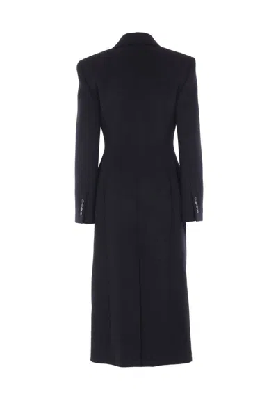 Givenchy Womens Black Regular-fit Double-breasted Wool Coat In Black