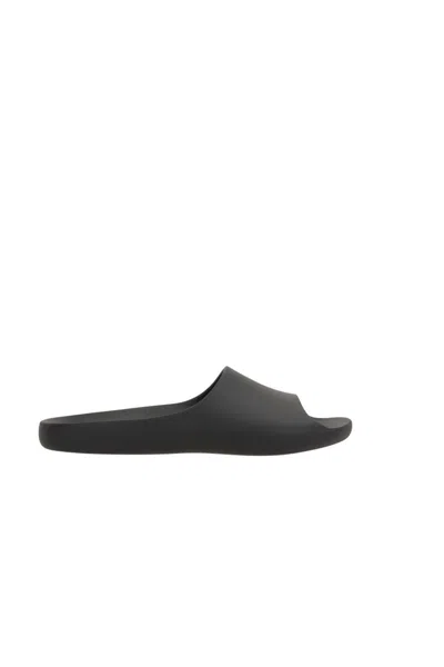 The Row Flat Open Toe Slides For Everyday Wear In Black