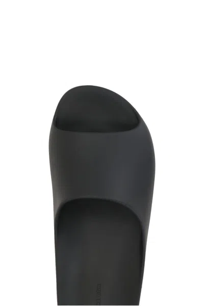 The Row Flat Open Toe Slides For Everyday Wear In Black