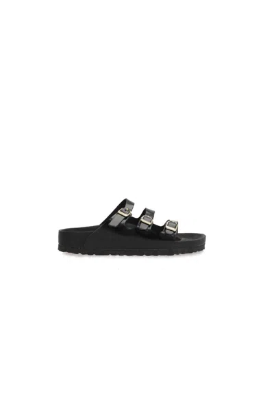 Birkenstock Black Slip-on Sandal With Adjustable Buckle Straps In Black