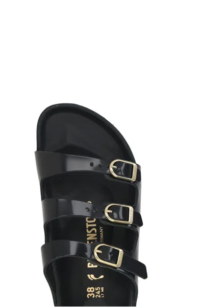 Birkenstock Black Slip-on Sandal With Adjustable Buckle Straps In Black