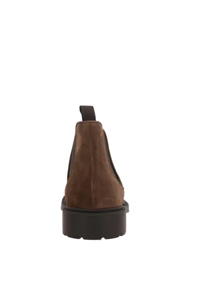 Doucal's Elastic-panel Suede Boots In Brown