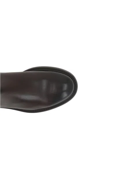 Doucal's Black Leather Ankle Boot In Black