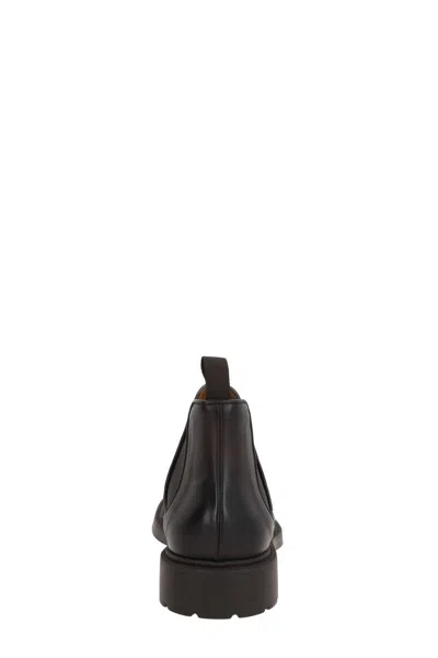 Doucal's Black Leather Ankle Boot In Black