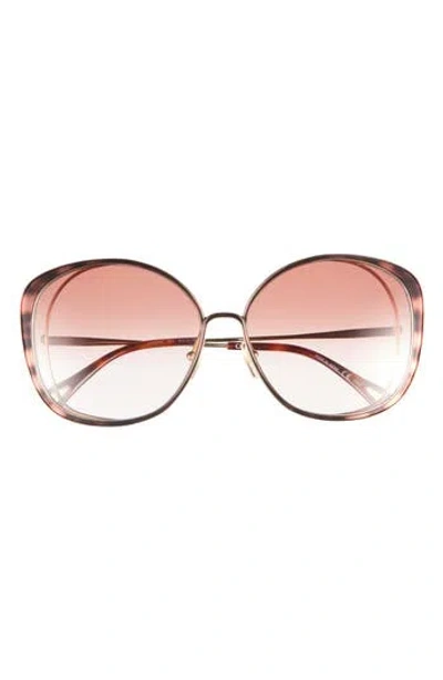 Chloé Novelty 63mm Oversize Round Sunglasses In Gold
