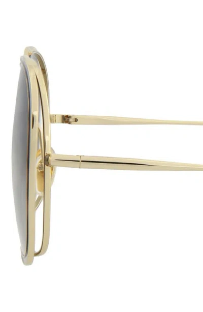 Chloé Novelty 63mm Oversize Round Sunglasses In Gold