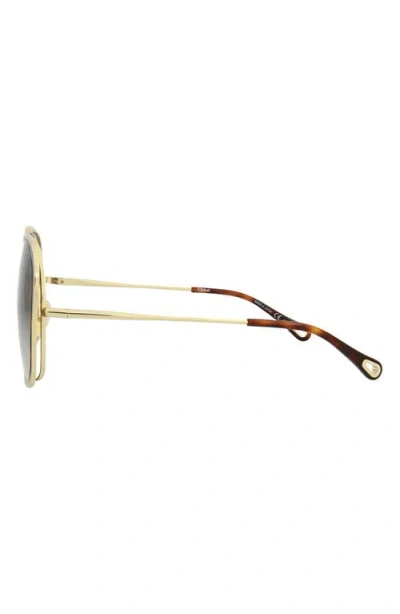 Chloé Novelty 63mm Oversize Round Sunglasses In Gold