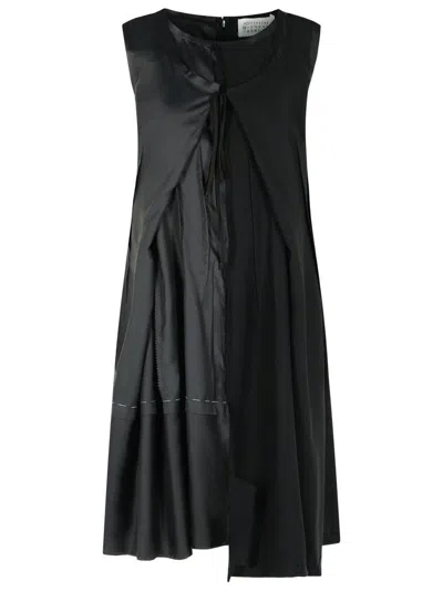 Maison Margiela Anonymity Of The Lining Asymmetrical Wool Dress In Black