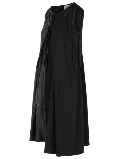 Maison Margiela Anonymity Of The Lining Asymmetrical Wool Dress In Black