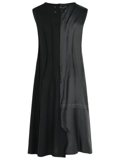 Maison Margiela Anonymity Of The Lining Asymmetrical Wool Dress In Black