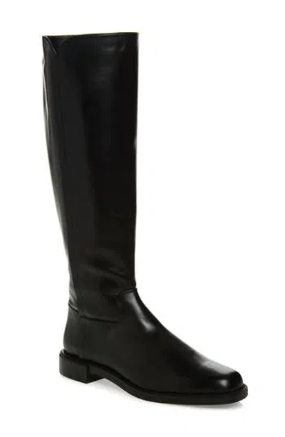 Stuart Weitzman Leather Knee-high Riding Boot In Black