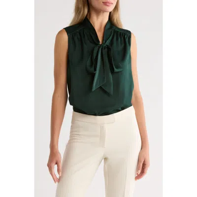Gemma + Jane Tie Front Sleeveless Top In Green