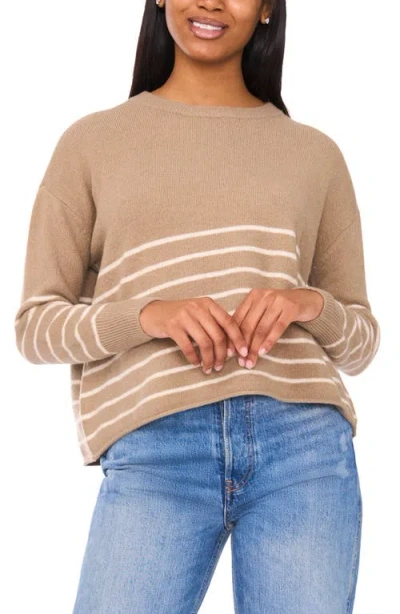 Cece Stripe Sweater In Brown