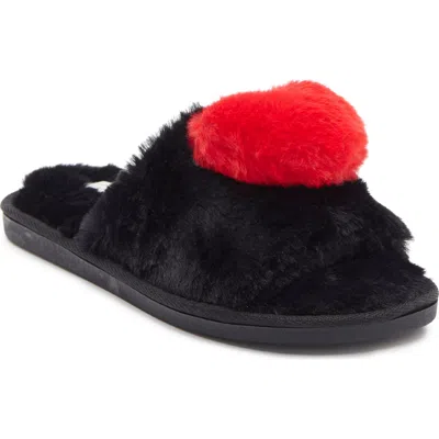 Pj Salvage Faux Fur Slipper In Black