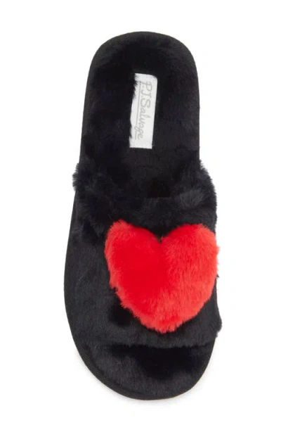 Pj Salvage Faux Fur Slipper In Black