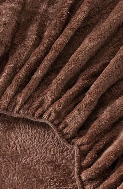 Woven & Weft Solid Plush Velour Sheet Set In Brown