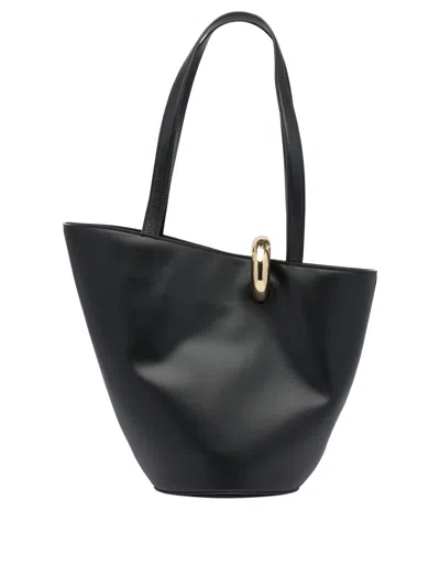 Jacquemus Medium Bambola Asymmetric Bucket Bag In Black