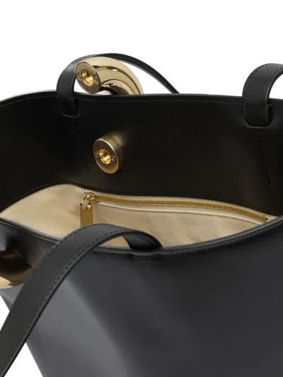 Jacquemus Medium Bambola Asymmetric Bucket Bag In Black