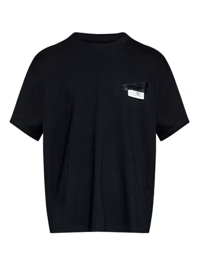 Mm6 Maison Margiela Mm6 By Maison Margiela Oversized T-shirt With Contrasting Pocket Detail In Black
