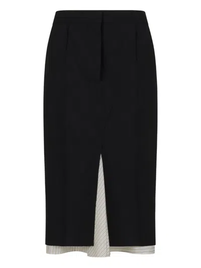 Marni High Waist Asymmetric Pencil Skirt Design In Black