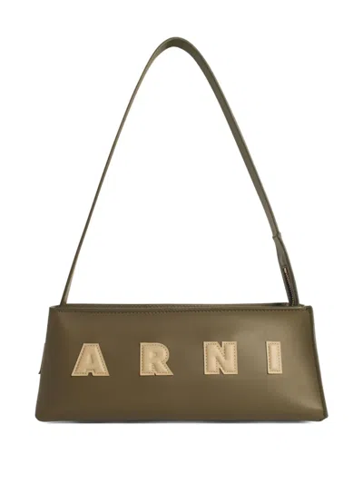Marni Museo Baguette Bag In Green Leather In Green