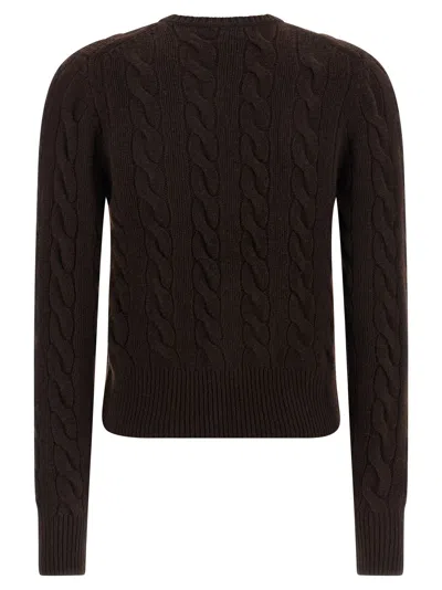 Polo Ralph Lauren Braided Cardigan Sweaters And Cardigans Brown In Brown