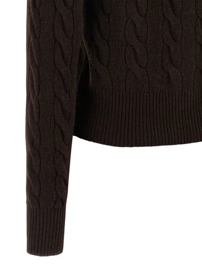 Polo Ralph Lauren Braided Cardigan Sweaters And Cardigans Brown In Brown