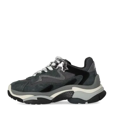 Ash Addict Sneakers In Grey Suede And Fabric In Animal Print