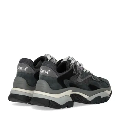 Ash Addict Sneakers In Grey Suede And Fabric In Animal Print