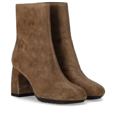 Ash Eclat Beige Heeled Ankle Boot In Multi