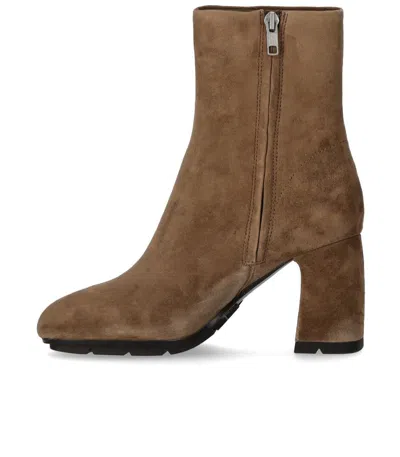 Ash Eclat Beige Heeled Ankle Boot In Multi