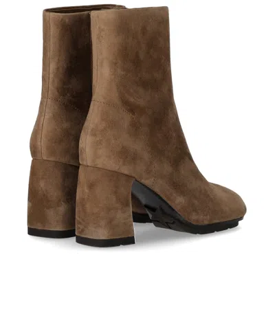 Ash Eclat Beige Heeled Ankle Boot In Multi