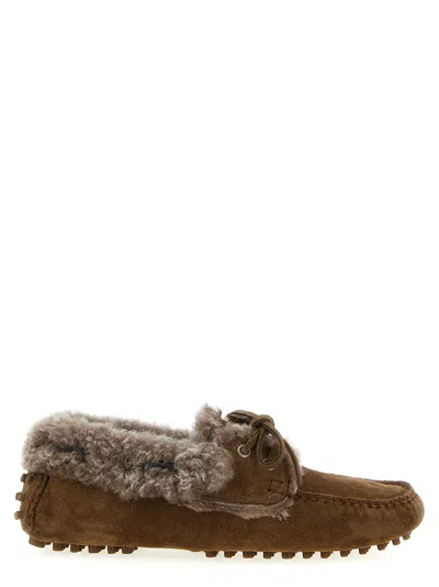 Brunello Cucinelli Suede Moccasin Driving Loafers Lace Detail