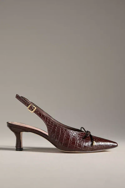 Maeve Pointed-toe Slingback Heels In Brown