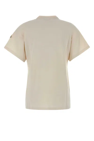 Moncler White Logo-embroidered T-shirt In Neutral