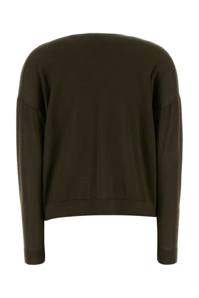 Co Cashmere V Neck Sweater In Green