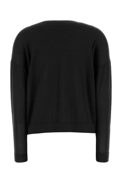 Co Cashmere V Neck Sweater In Black