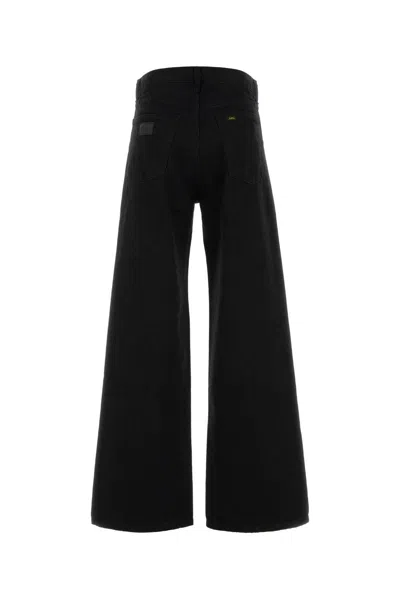 Lois Black Denim Skater Wide-leg Jeans In Black