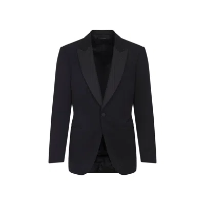 Tom Ford Tuxedo Jacket With Notch Lapel And Pockets In Black