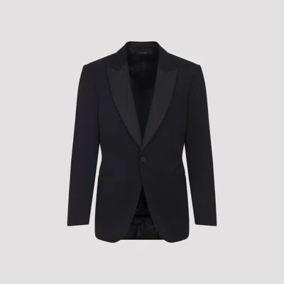 Tom Ford Tuxedo Jacket With Notch Lapel And Pockets In Black