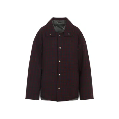 Maison Margiela Checkered Pattern Long Sleeve Jacket In Brown
