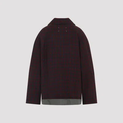 Maison Margiela Checkered Pattern Long Sleeve Jacket In Brown