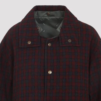 Maison Margiela Checkered Pattern Long Sleeve Jacket In Brown